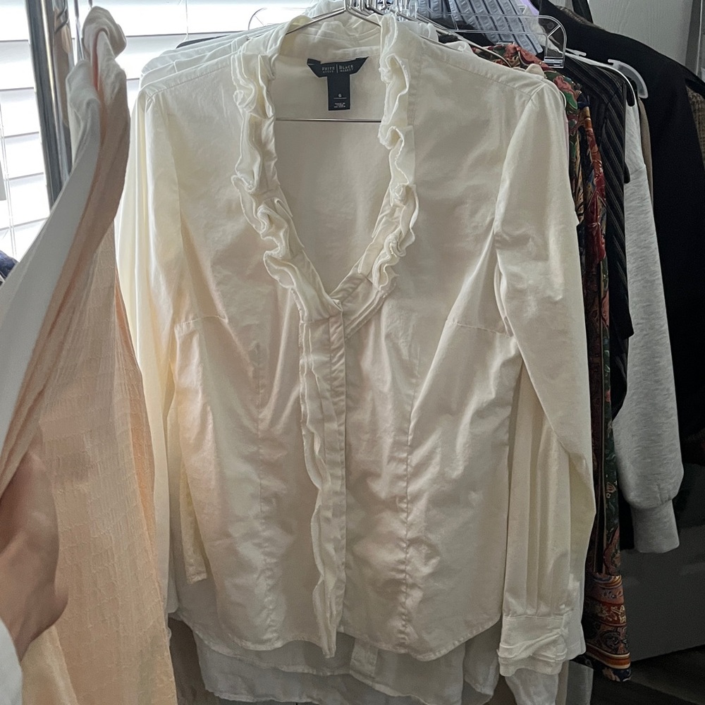 White House Black Market Button Down Skirt